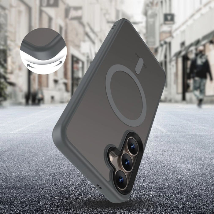 Tech-Protect MagMat MagSafe Case for Samsung Galaxy S25 - Clear Gray