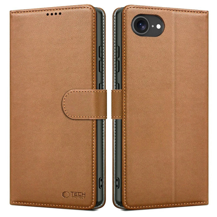 Tech-Protect Wallet Case for iPhone 16e - Brown
