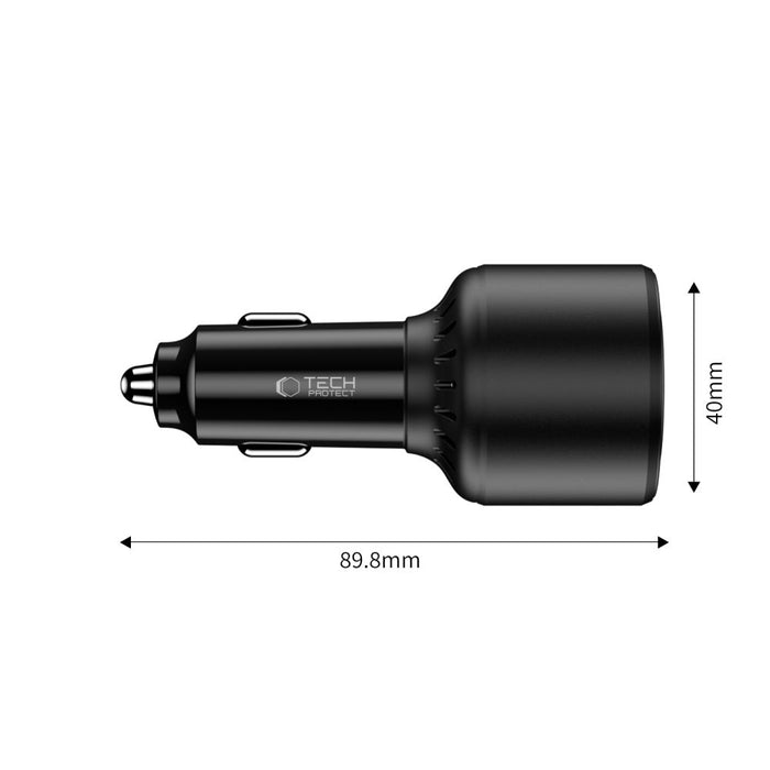 CC04 3-port PD130W car charger - black