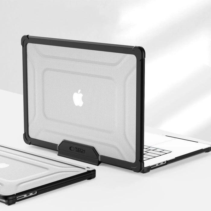 Tech-Protect SmartShell Pro case for MacBook Air 15&quot; 2023-2025 M2 / M3 / M4 - transparent and black