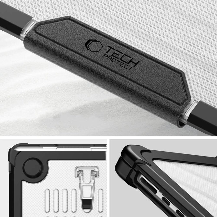 Tech-Protect SmartShell Pro case for MacBook Air 15&quot; 2023-2025 M2 / M3 / M4 - transparent and black