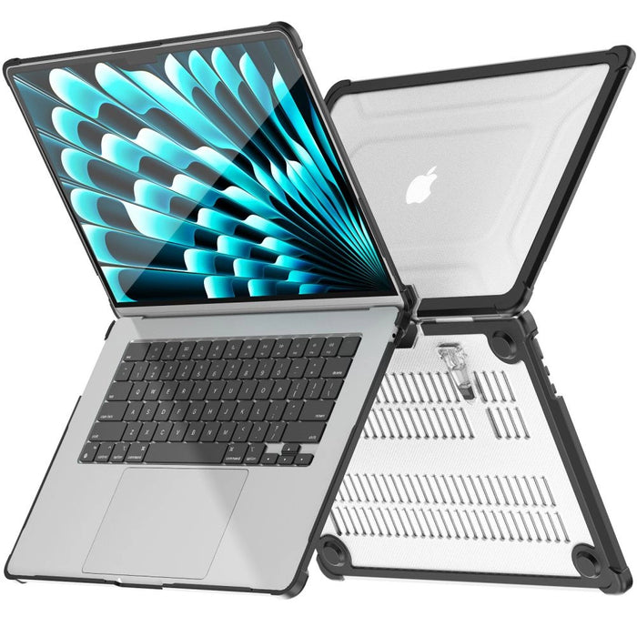 Tech-Protect SmartShell Pro case for MacBook Air 15&quot; 2023-2025 M2 / M3 / M4 - transparent and black
