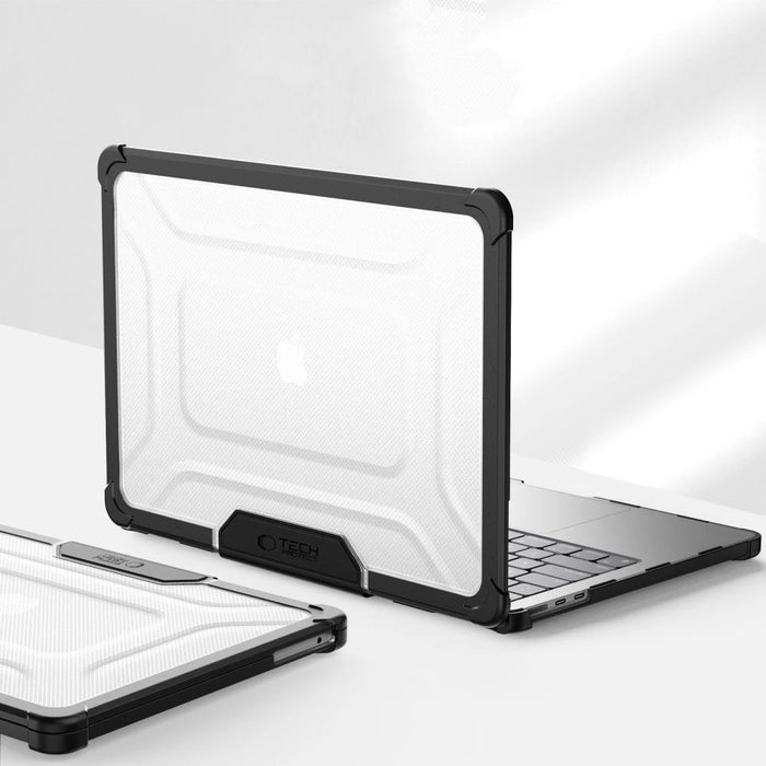 Tech-Protect SmartShell Pro case for MacBook Air 13&quot; 2023-2025 M2 / M3 / M4 - transparent and black