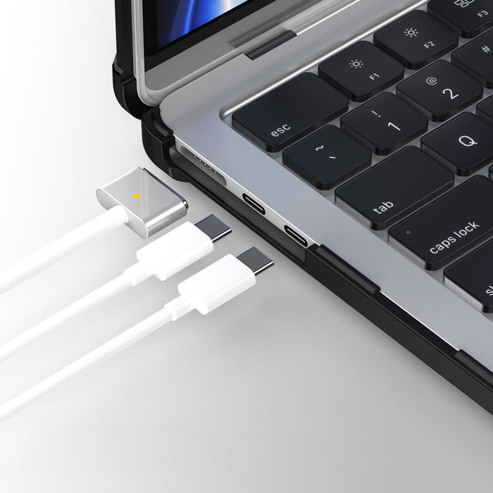 Tech-Protect SmartShell Pro case for MacBook Air 13" 2023-2025 M2 / M3 / M4 - transparent and black