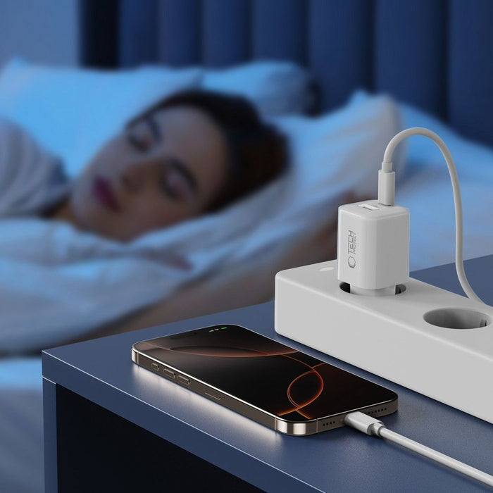 Tech-Protect NCM33W 2-port PD33W/QC3.0 wall charger - white