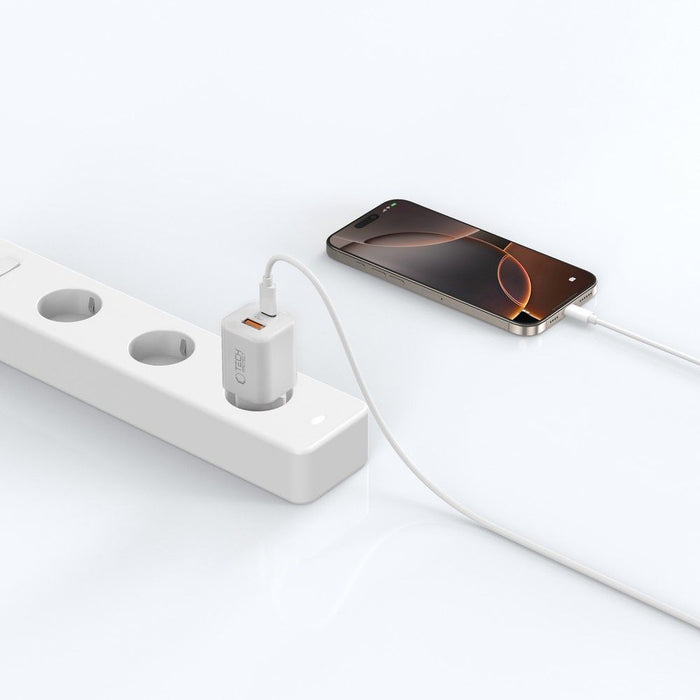 Tech-Protect NCM33W 2-port PD33W/QC3.0 wall charger - white