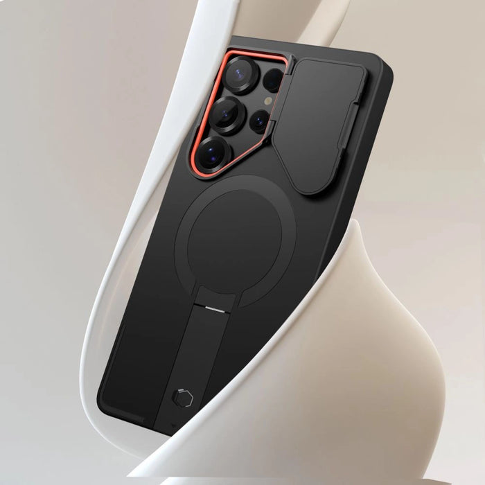 Tech-Protect Kevlar Aura MagSafe Case for Samsung Galaxy S25 Ultra - Black/Orange