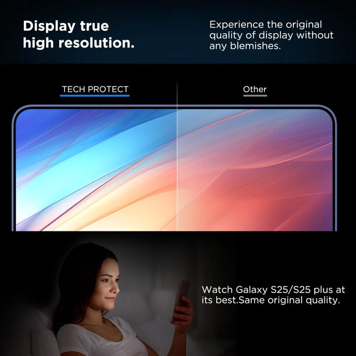 Tech-Protect Quick Set+ Tempered Glass for Samsung Galaxy S25+ - Transparent