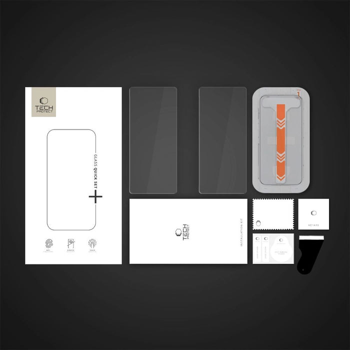 Tech-Protect Quick Set+ Tempered Glass for Samsung Galaxy S25+ - Transparent
