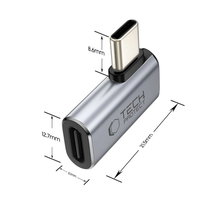 Tech-Protect Ultraboost AA01 USB-C Angled Adapter - Gray