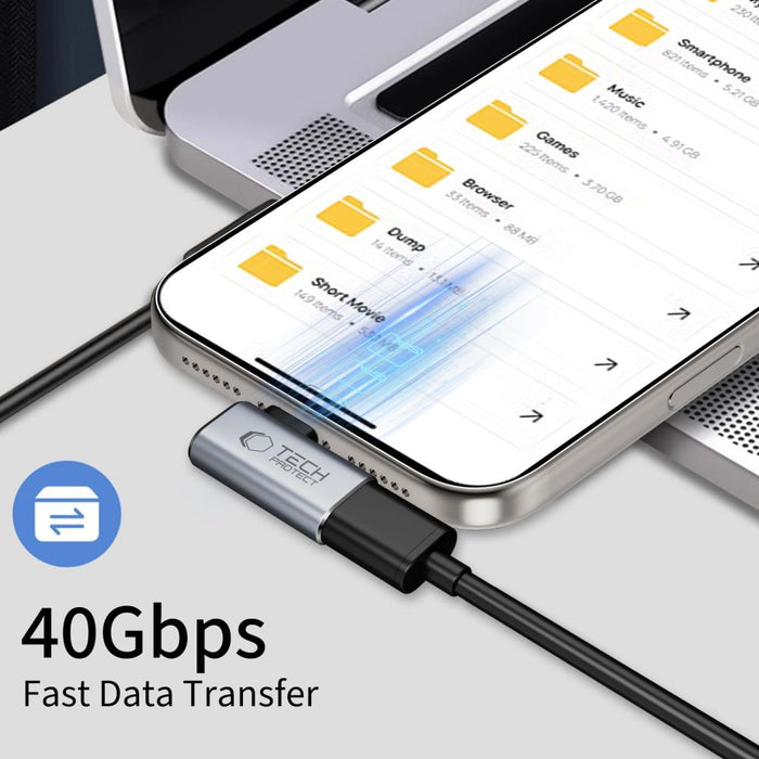 Tech-Protect Ultraboost AA01 USB-C Angled Adapter - Gray