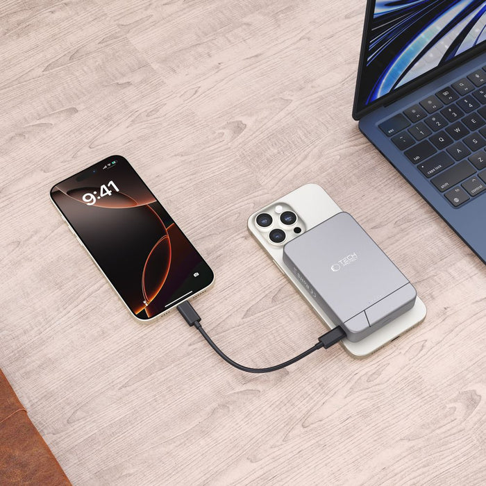Powerbank Tech-Protect PB14 LifeMag MagSafe 10000 mAh - gray