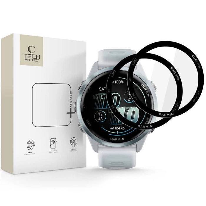 Tech-Protect Glass Flex+ Hybrid Glass 2-pack for Garmin Forerunner 570 42mm - Black