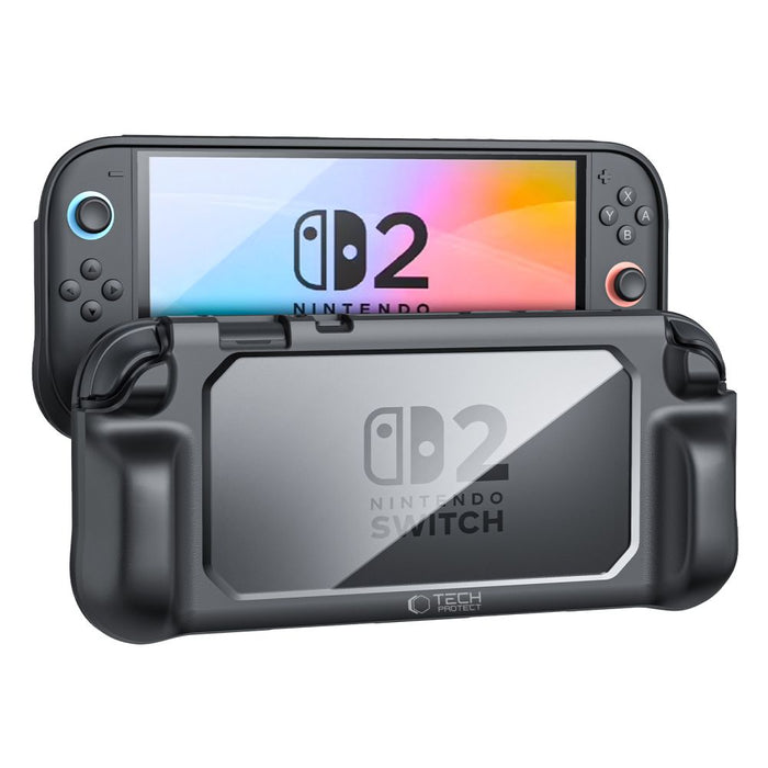Tech-Protect MagMat Case for Nintendo Switch 2 - Black and Transparent