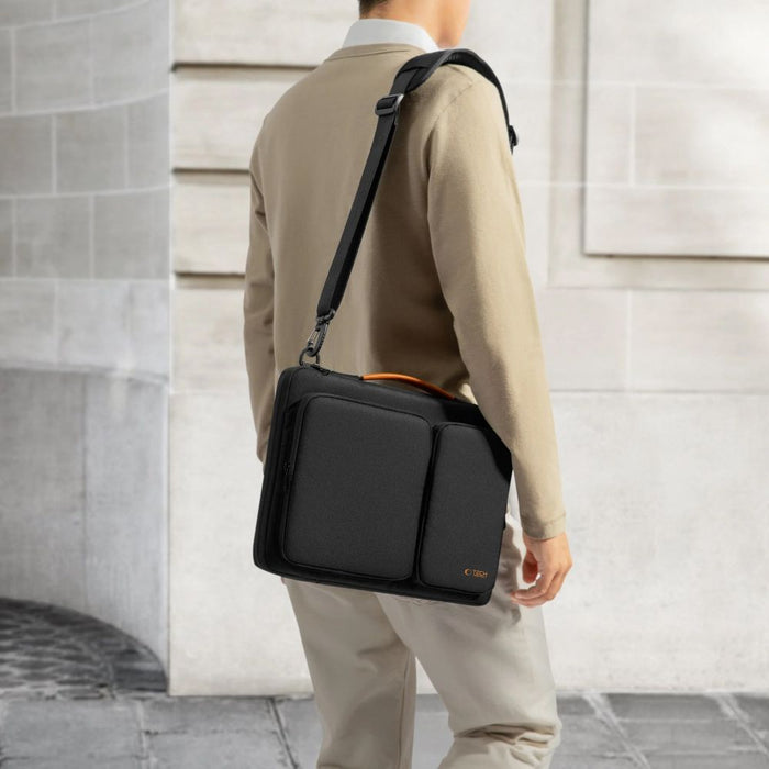 Tech-Protect Defender Bag for 15-16 Laptop - Black and Orange