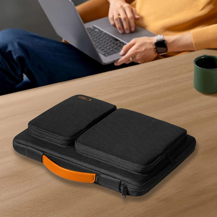 Tech-Protect Defender Bag for Laptop 13-14 - Black and Orange