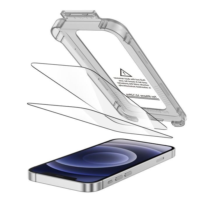 Tech-Protect Quick Set+ 2-pack tempered glass for iPhone 12 / 12 Pro - black