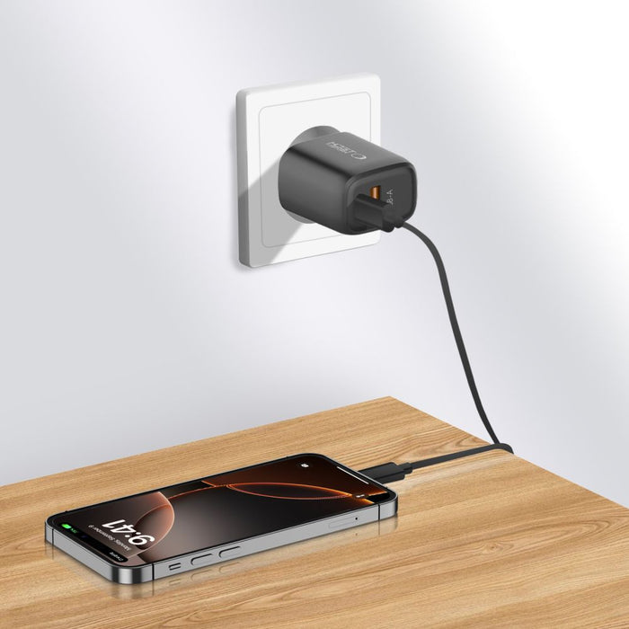 Tech-Protect NCA20 PD 20W / QC3.0 USB-A / USB-C wall charger - black