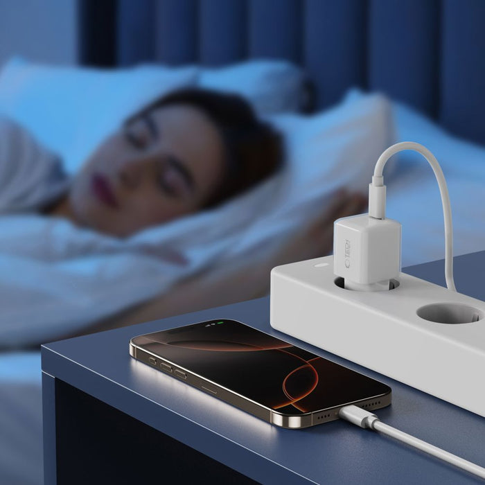 Tech-Protect NCM25 USB-C PD 25W Wall Charger - White