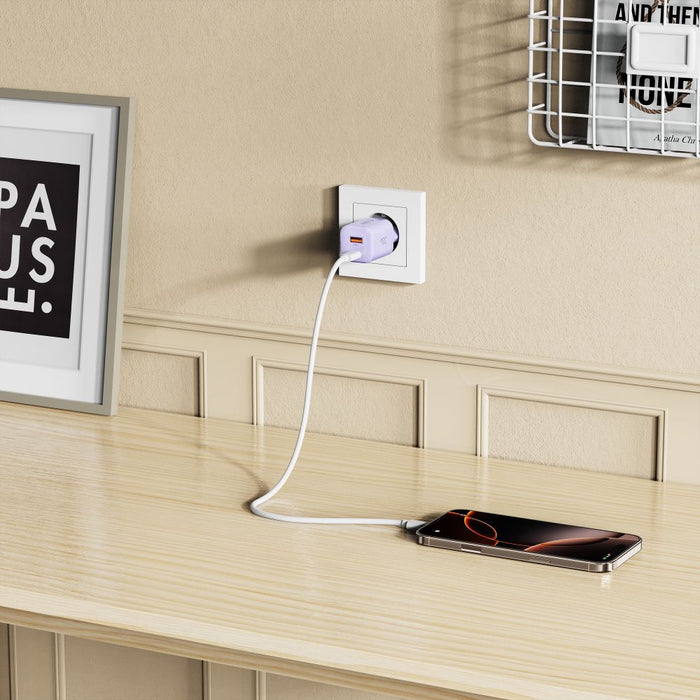 Tech-Protect NCM33 PD 33W QC3.0 USB-C / USB-C Wall Charger - Purple