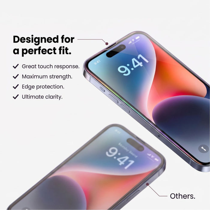 Tech-Protect Glass Fit+ 2-pack tempered glass for iPhone 16 Pro / 17 / 17 Pro - transparent