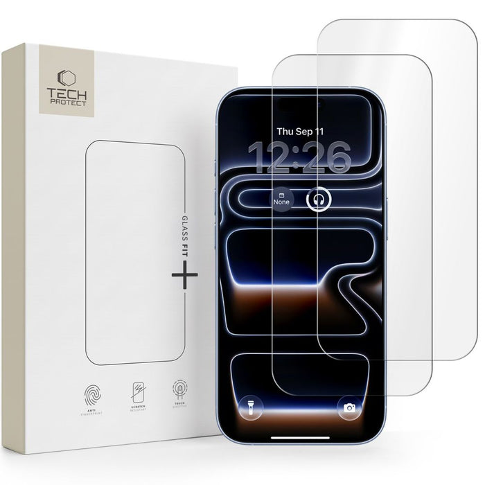 Tech-Protect Glass Fit+ 2-pack tempered glass for iPhone 16 Pro Max / 17 Pro Max - transparent