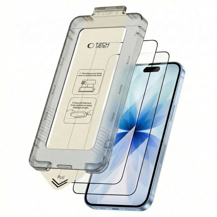 Tech-Protect Quick Set+ 2-pack tempered glass for iPhone 17 - black