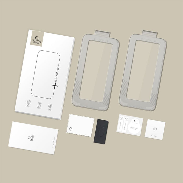 Tech-Protect Quick Set+ 2-pack tempered glass for iPhone 17 Air - black