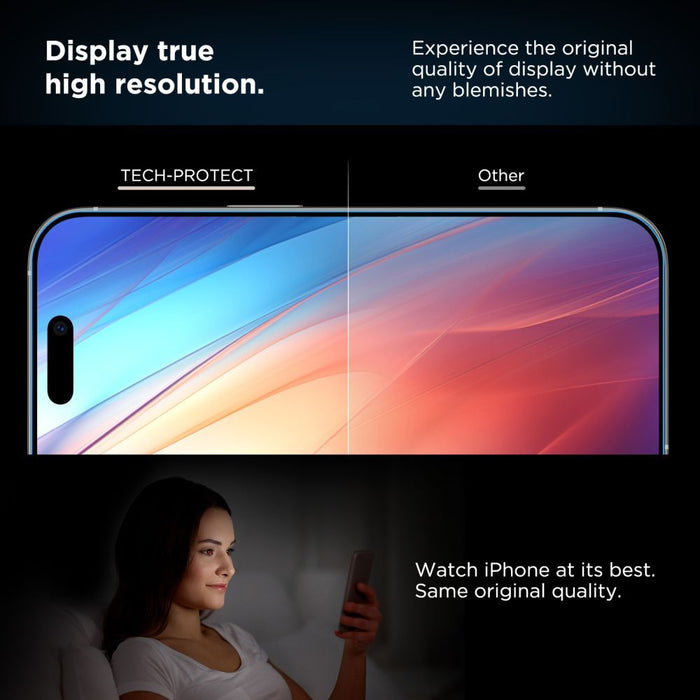 Tech-Protect Quick Set+ 2-pack tempered glass for iPhone 17 Air - black