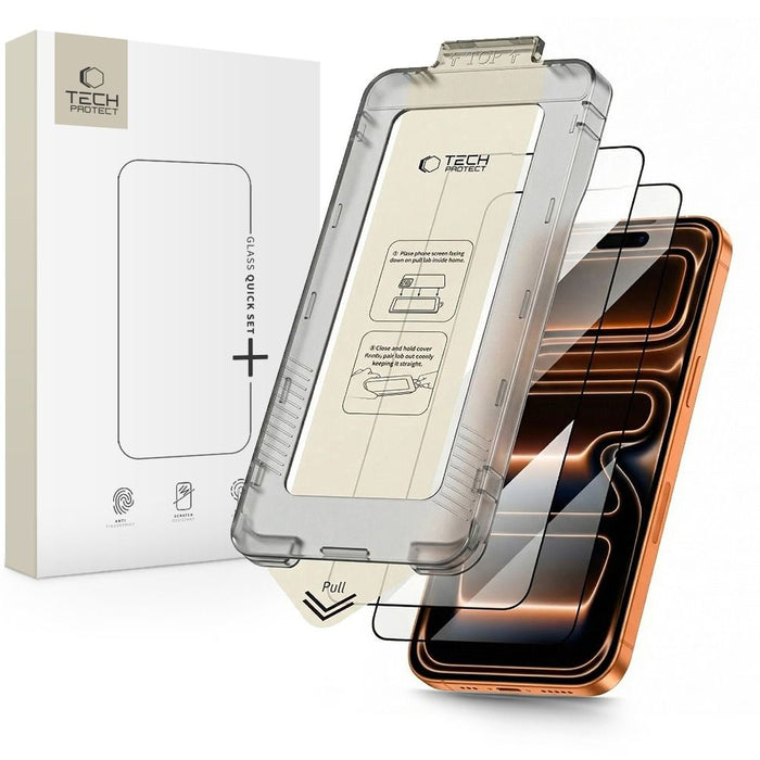 Tech-Protect Quick Set+ 2-pack tempered glass for iPhone 17 Pro Max - black