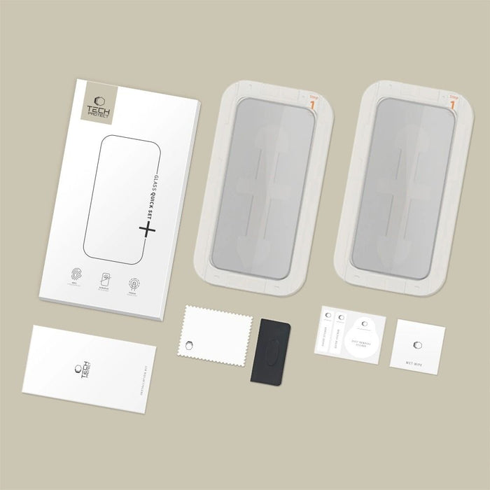 Tech-Protect Quick Set Spy+ Privacy Glass 2-pack for iPhone 13 / 13 Pro / 14 / 16e / 17e