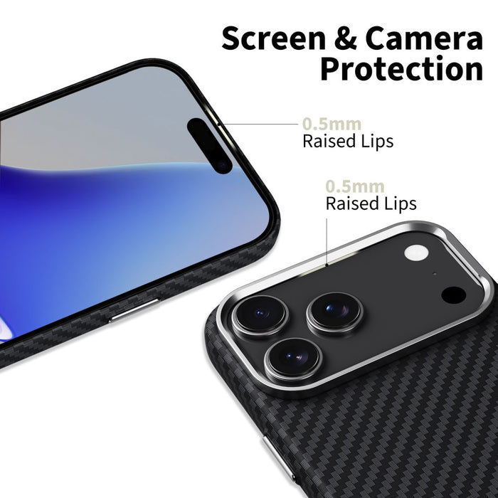 Tech-Protect Ion Carbon MagSafe Case for iPhone 17 Pro Max - Gray/Black