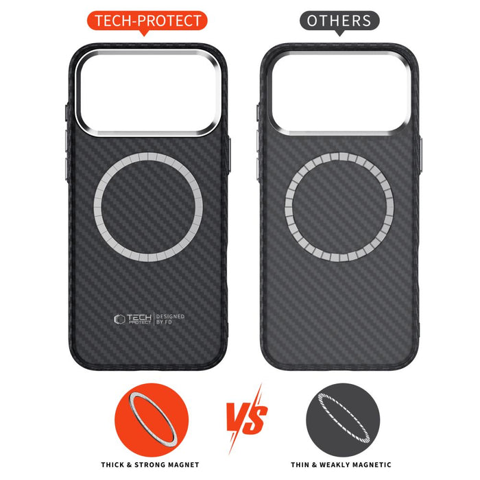 Tech-Protect Ion Carbon MagSafe Case for iPhone 17 Pro Max - Gray/Black