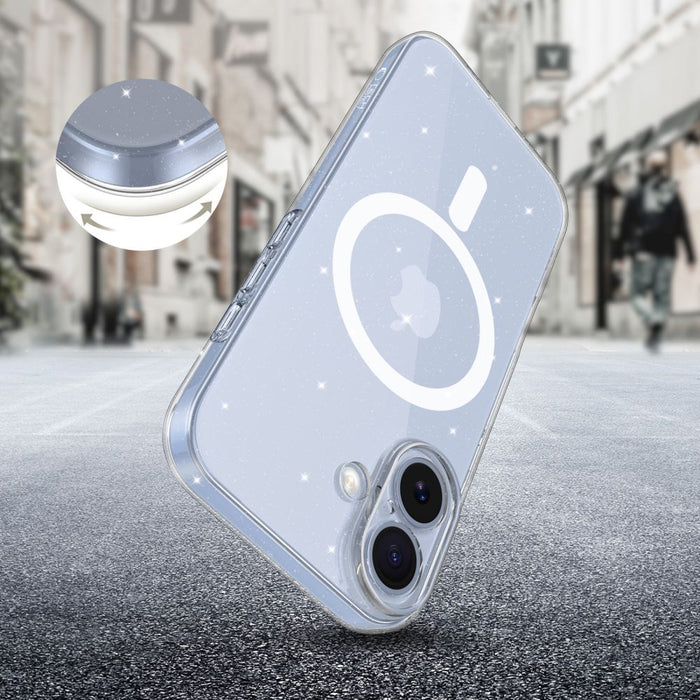Tech-Protect FlexAir MagSafe Case for iPhone 17 - Clear Glitter