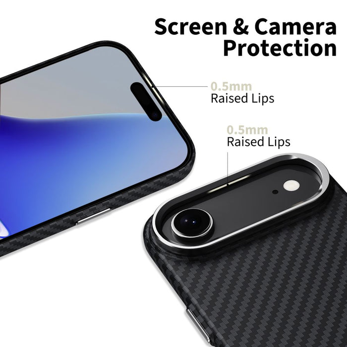 Tech-Protect Ion Carbon MagSafe Case for iPhone 17 Air - Black and Silver