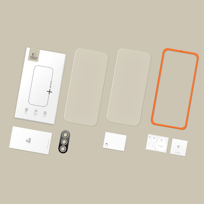 Tech-Protect Easy Set+ 3-pack tempered glass for Samsung Galaxy S25 FE - transparent