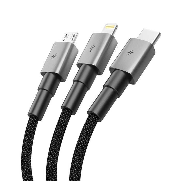 Tech-Protect UltraBoost DNA 3in1 USB-C / Micro-USB / Lightning cable 120 cm - gray