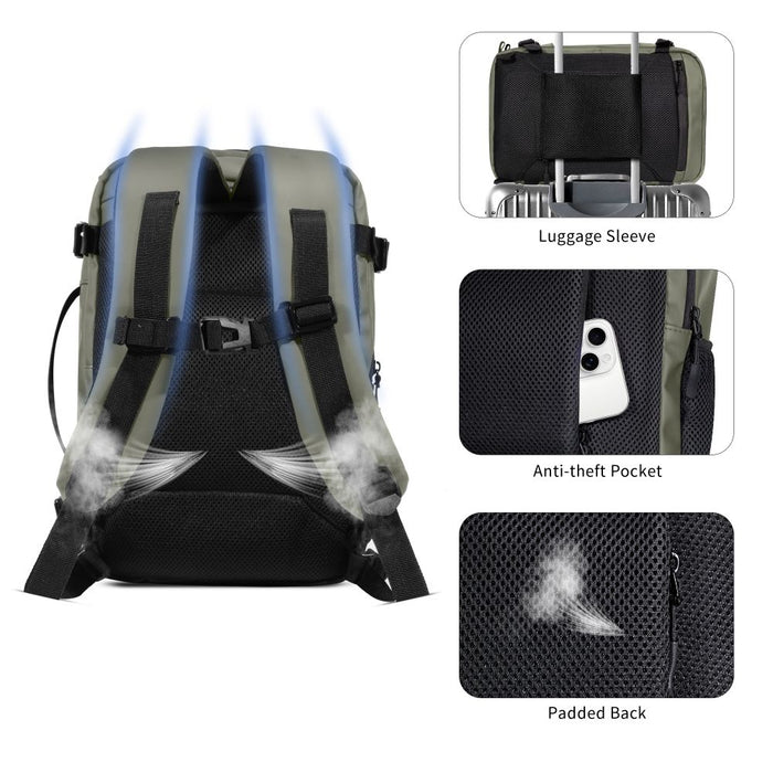 Tech-Protect Defender S50 Backpack for Ryanair &amp; Wizzar, 20L Laptop - Olive