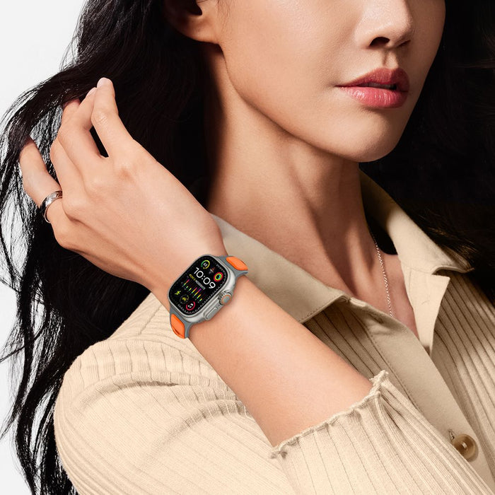 Tech-Protect IconBand Line Strap for Apple Watch 44 / 45 / 46 / 49 mm - Black and Orange