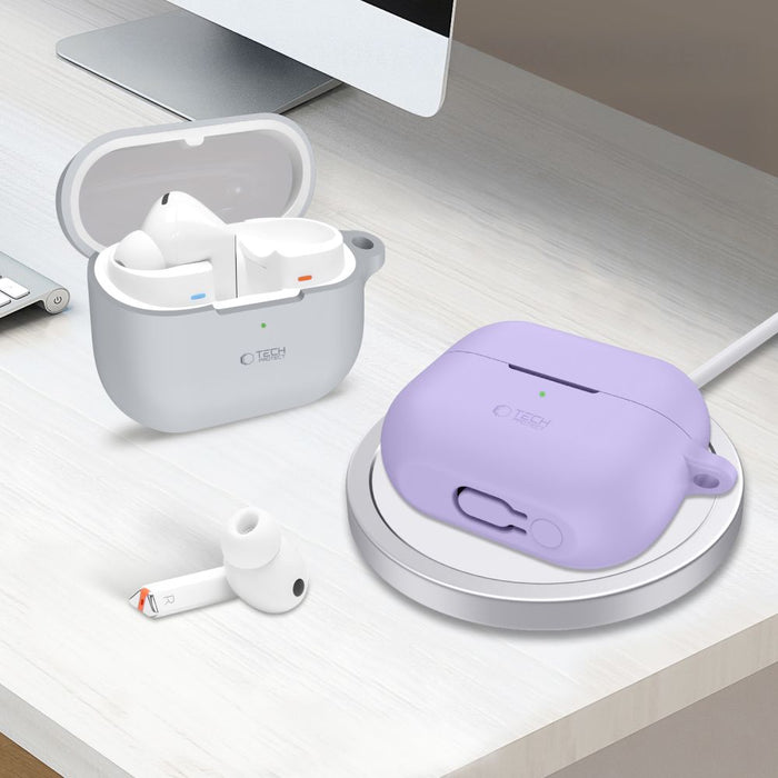 Tech-Protect Silicone Hook Case for Samsung Galaxy Buds 3 / 3 FE / 3 Pro - Purple