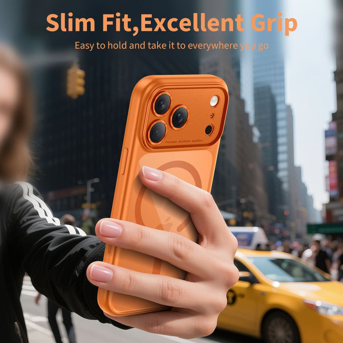 Tech-Protect Magpeak Magsafe CC Case for iPhone 17 Pro - Transparent Orange
