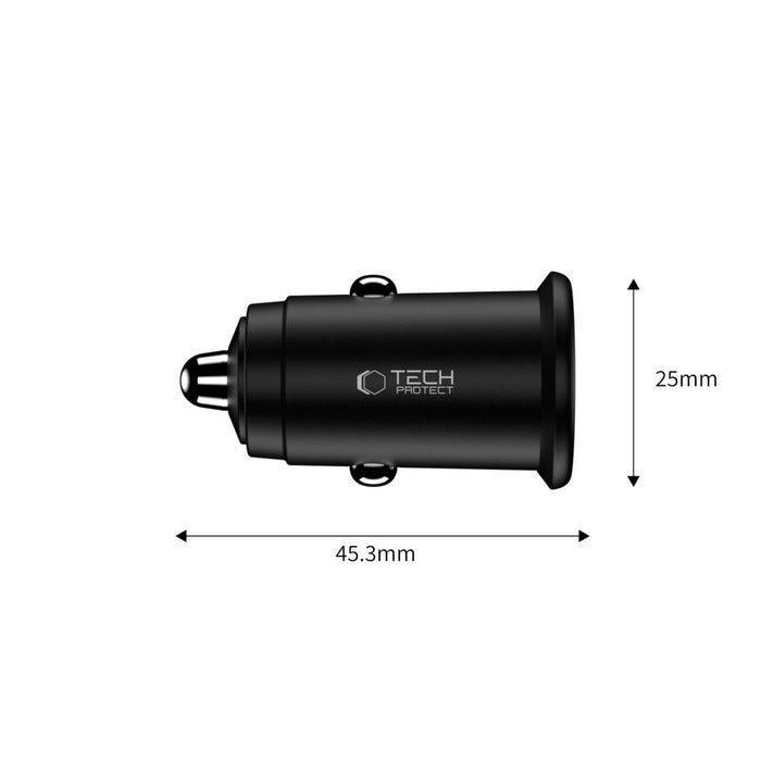 Tech-Protect CC02 35W Car Charger 2-Port USB-C / USB-A - Black