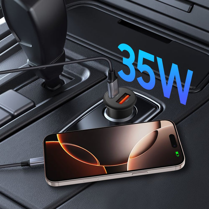 Tech-Protect CC02 35W Car Charger 2-Port USB-C / USB-A - Black
