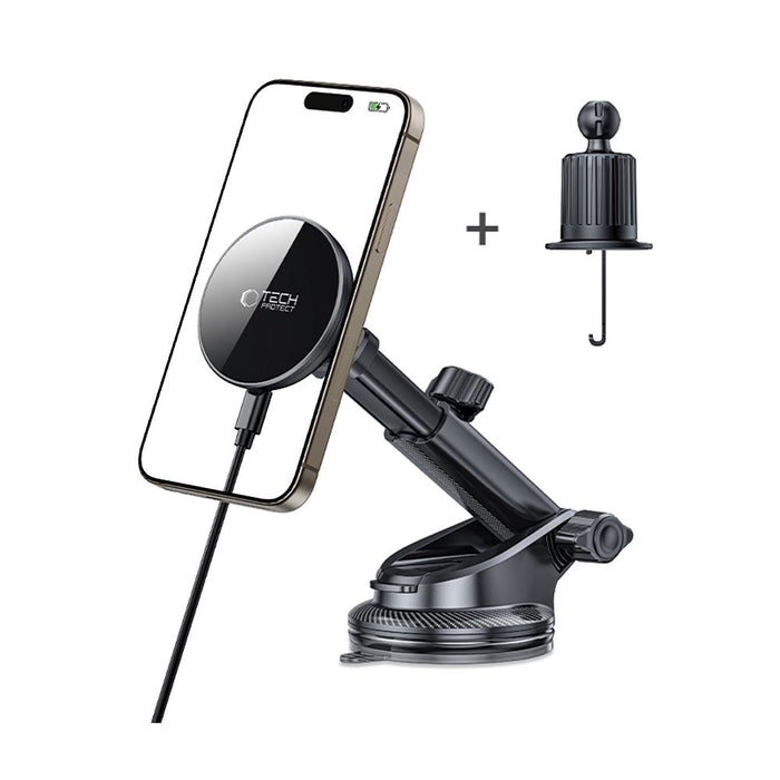 Tech-Protect mm15W-V10 Magnetic MagSafe Car Holder for Cockpit/Windshield/Air Vent - Black