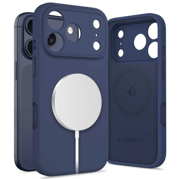 Tech-Protect Silicone MagSafe Case for iPhone 17 Pro - Navy Blue