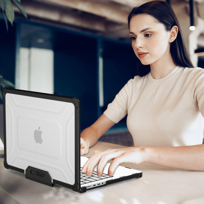 Tech-Protect SmartShell Pro case for Macbook Pro 14 M1 / M2 / M3 / M4 / M5 2021-2025 - black and transparent