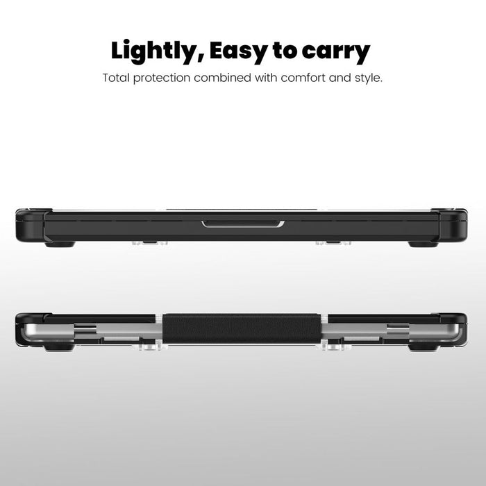 Tech-Protect SmartShell Pro case for Macbook Pro 14 M1 / M2 / M3 / M4 / M5 2021-2025 - black and transparent