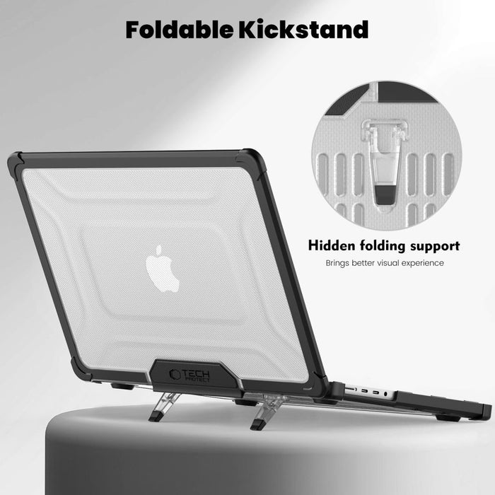 Tech-Protect SmartShell Pro case for Macbook Pro 14 M1 / M2 / M3 / M4 / M5 2021-2025 - black and transparent