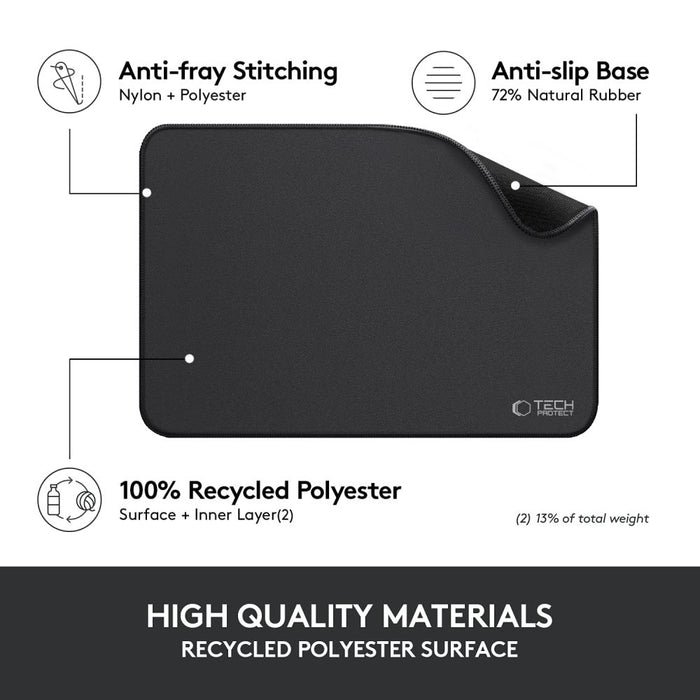 Tech-Protect A100 Mouse Pad 35 x 25 cm - Black