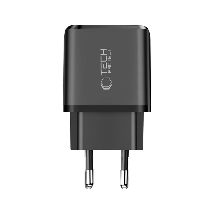 Tech-Protect NCA45W-GAN 2-Port 45W Wall Charger with USB-C Cable - Black